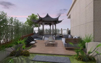 新中式花园3D模型下载